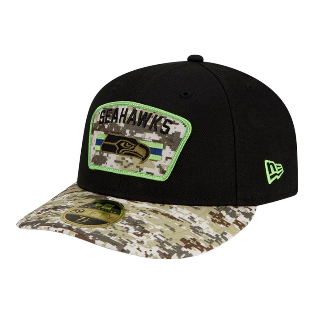 New Era Seattle Seahawks Salute to Service 59FIFTY Low Profile Fitted Hat - Picture 3 of 5
